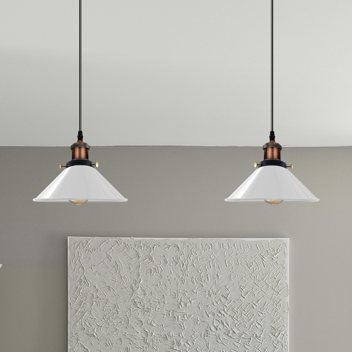White 2 Light Ceiling Pendant Light~3498