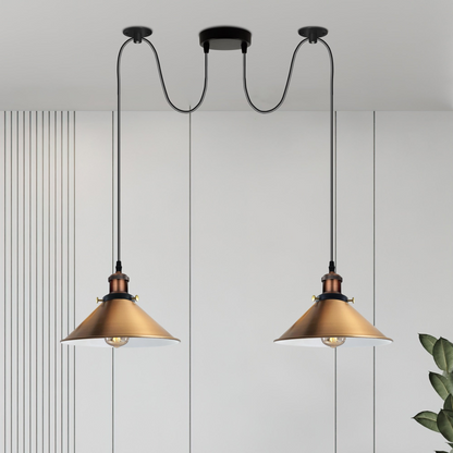 Yellow Brass 2 Way Retro Industrial Ceiling E27 Hanging Lamp Pendant Light~3505