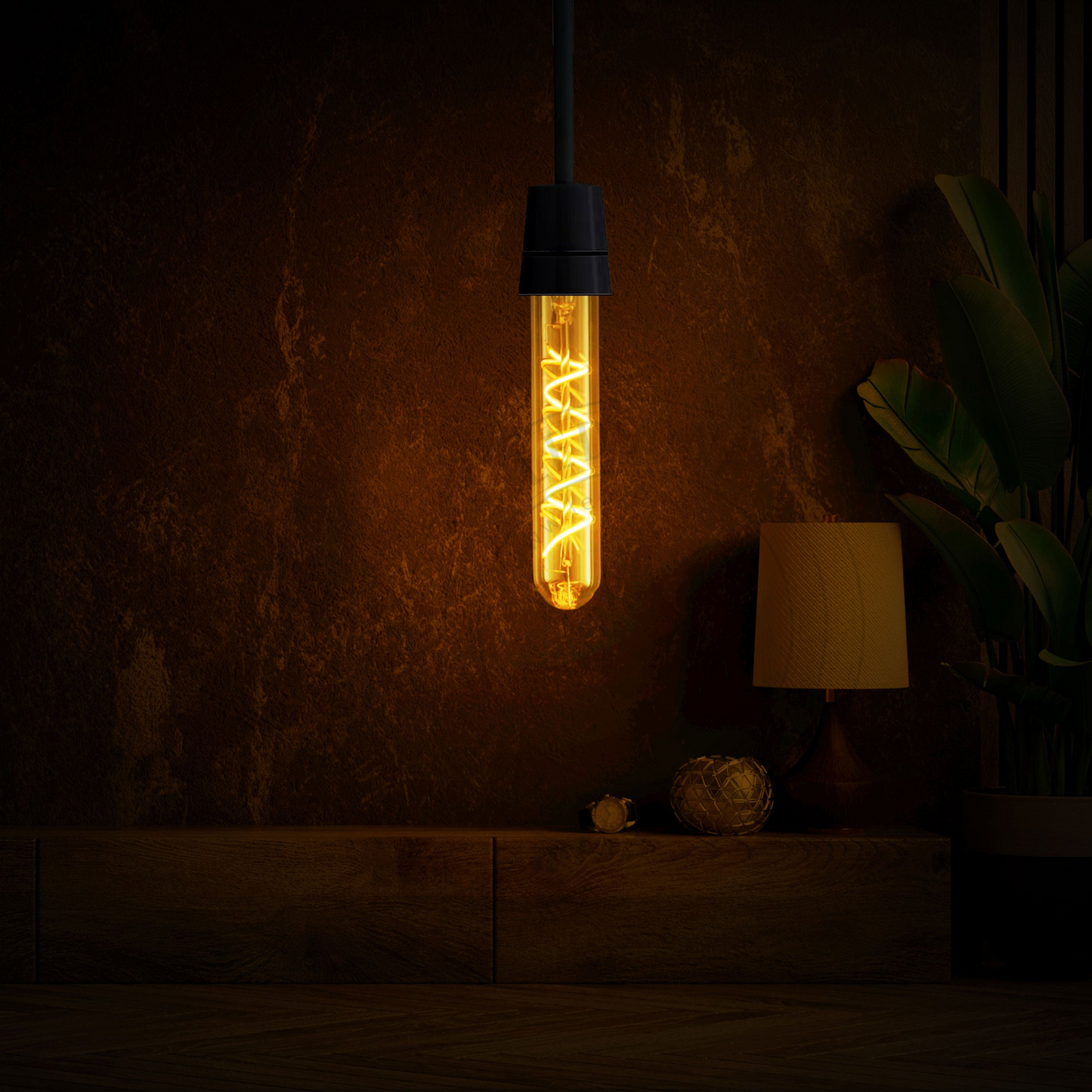 Vintage T185 4W LED Spiral Filament Edison Light Bulb Warm White~1045