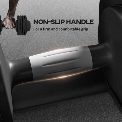 SPORTNOW 2 x 24KG Adjustable Dumbbells Set, 4-in-1 Weights Set with Storage Tray and Non-Slip Handle for Home Gym  in Black