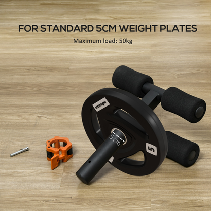 Tib Bar with 2 x 5kg & 2 x 10kg Olympic Weight Plates, Tibialis Trainer Calf Raise Machine for Shin Splints and Knee Pain Relief, for Home, Gym, Lifting and Strength Training by SPORTNOW