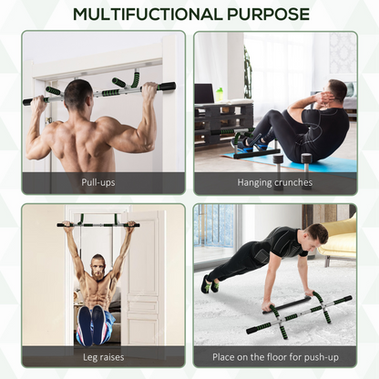 Pull-Up Bar for Doorway, Home Fitness Door Horizontal Bar Push up Bar for Indoor Gym Upper Body Workout in Green by HOMCOM