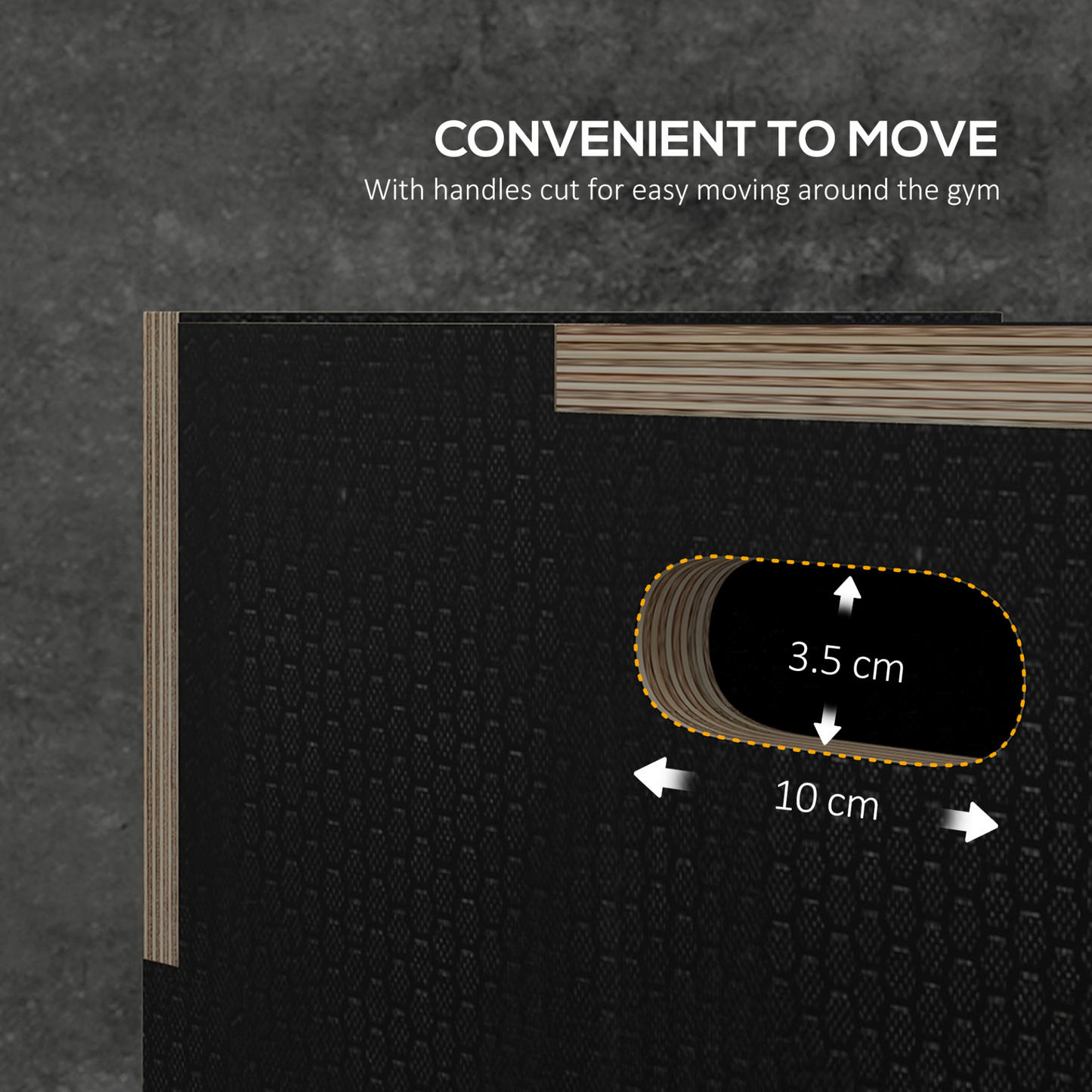 3-in-1 Wooden Plyo Box, Anti-Slip Plyometric Jump Platform, Step up Exercise Box w/ Handle Openings for Home Gym Workout Training | SPORTNOW