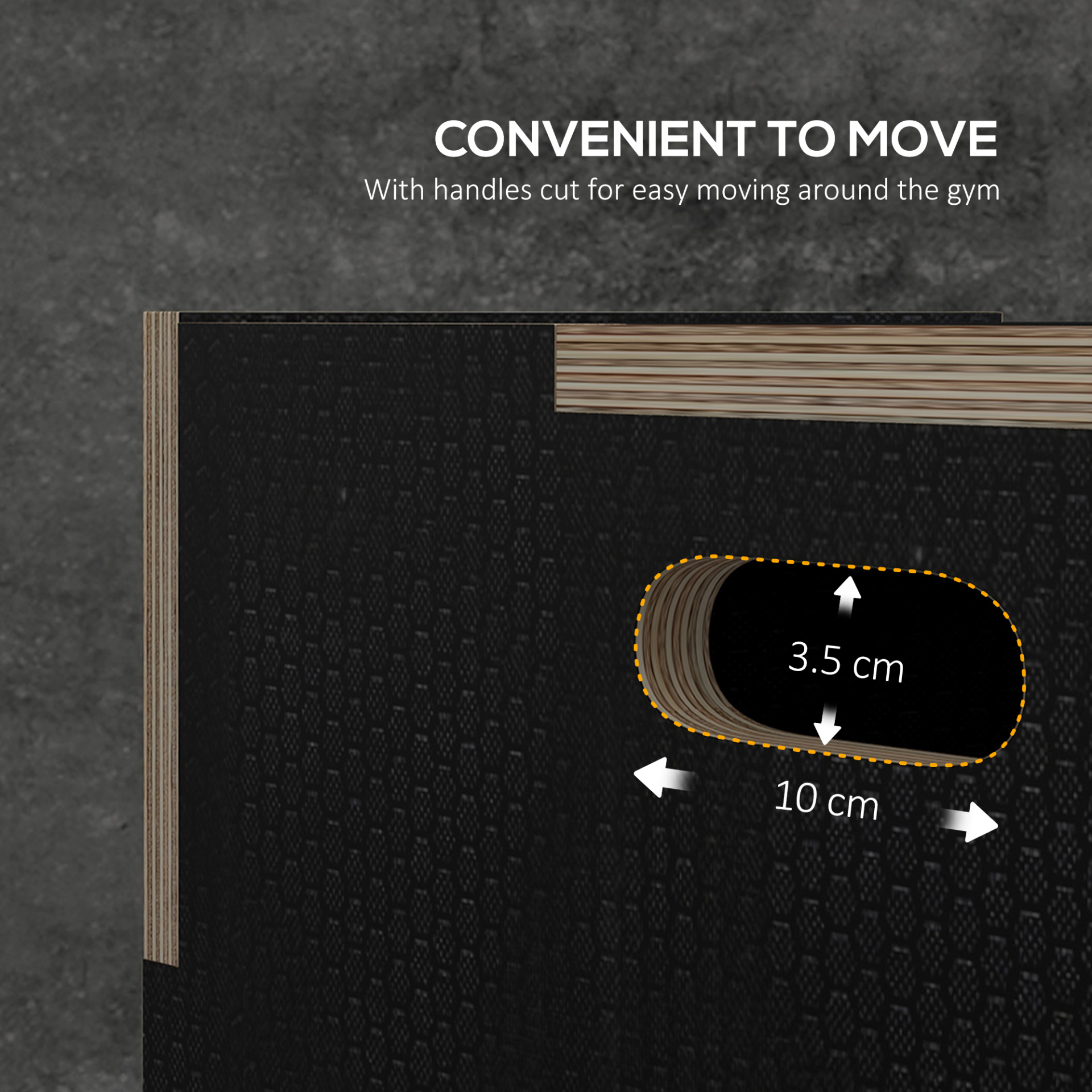 3-in-1 Wooden Plyo Box, Anti-Slip Plyometric Jump Platform, Step up Exercise Box w/ Handle Openings for Home Gym Workout Training | SPORTNOW