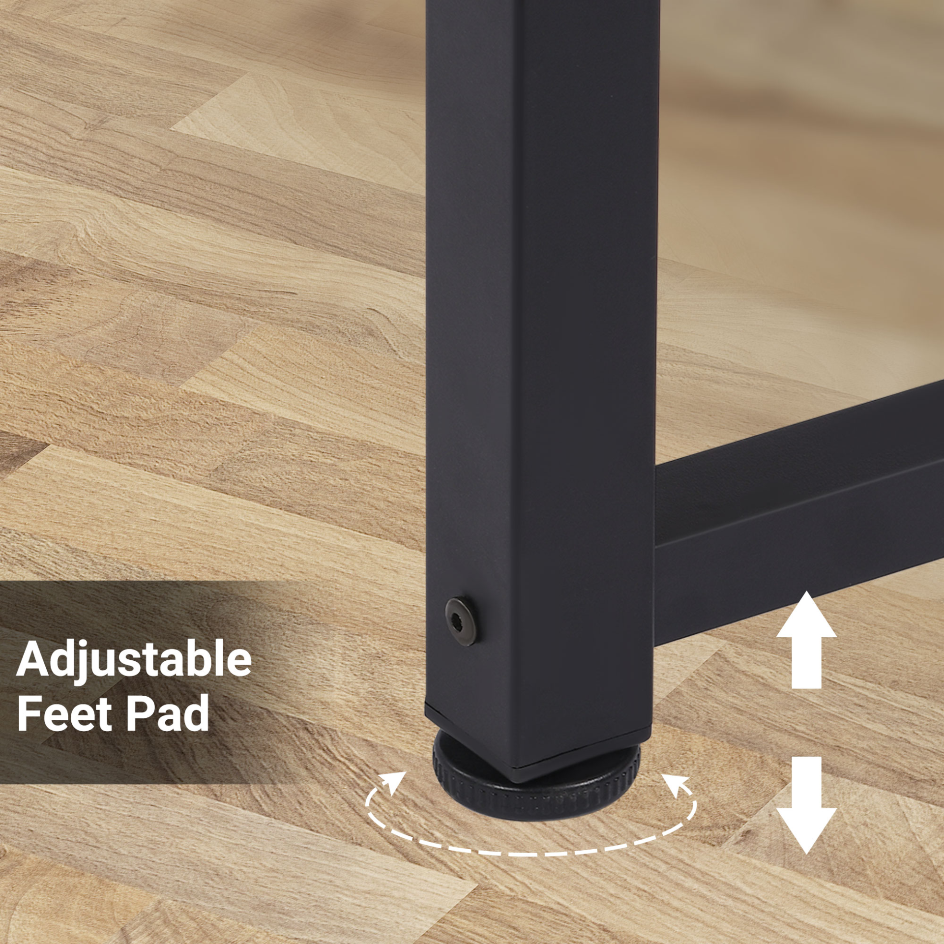 Computer Desk, PC Writing Table, Home Office Workstation, Adjustable Feet, Metal Frame in Oak Black | HOMCOM