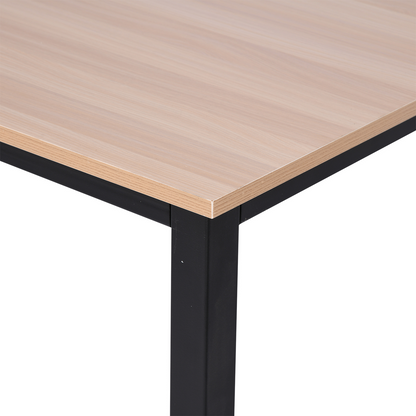 Computer Desk, PC Writing Table, Home Office Workstation, Adjustable Feet, Metal Frame in Oak Black | HOMCOM