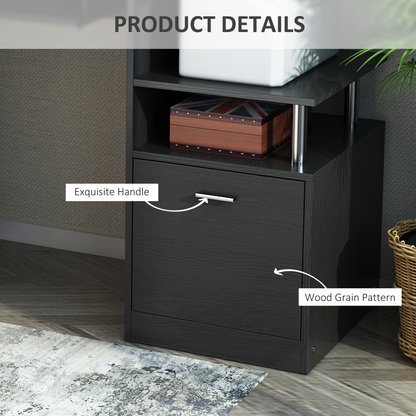 Computer Desk PC Workstation with Drawer Shelves CPU Storage Rack for Home or Office in BLACK | HOMCOM