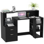 Computer Desk PC Table Modern Home Office Writing Workstation Furniture Printer Shelf Rack w/ Storage Drawer & Shelves (BLACK) by HOMCOM