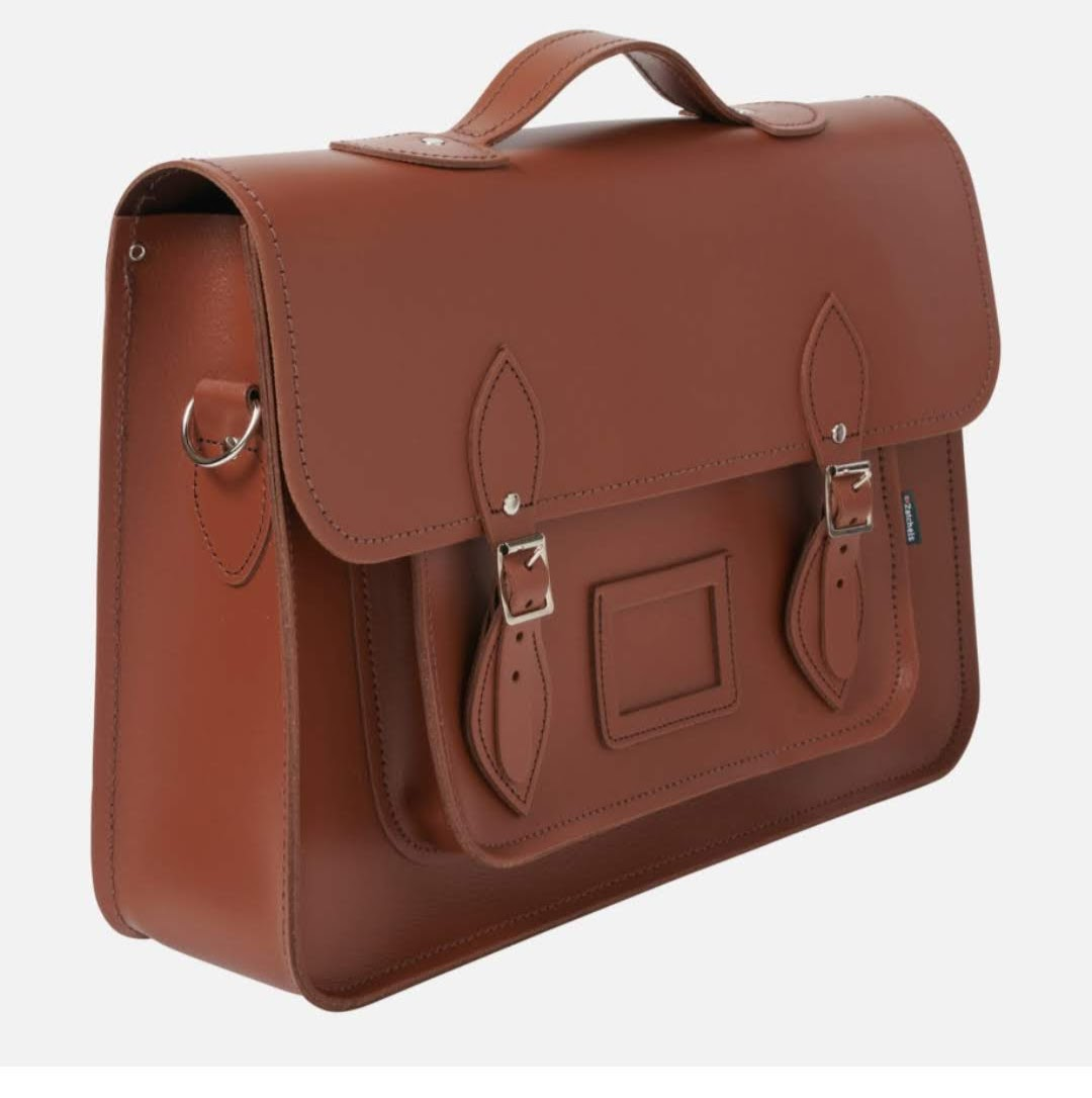 Leather Satchel Backpack - Chestnut Brown