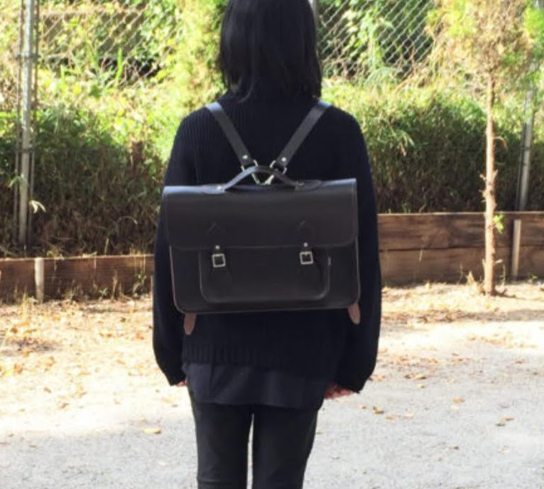 Leather Satchel Backpack - Chestnut Brown