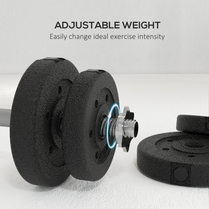 25KG Adjustable Weights Dumbbells Set, Dumbbell Hand Weights for Home Office Gym Body Fitness Lifting Training, Black by HOMCOM