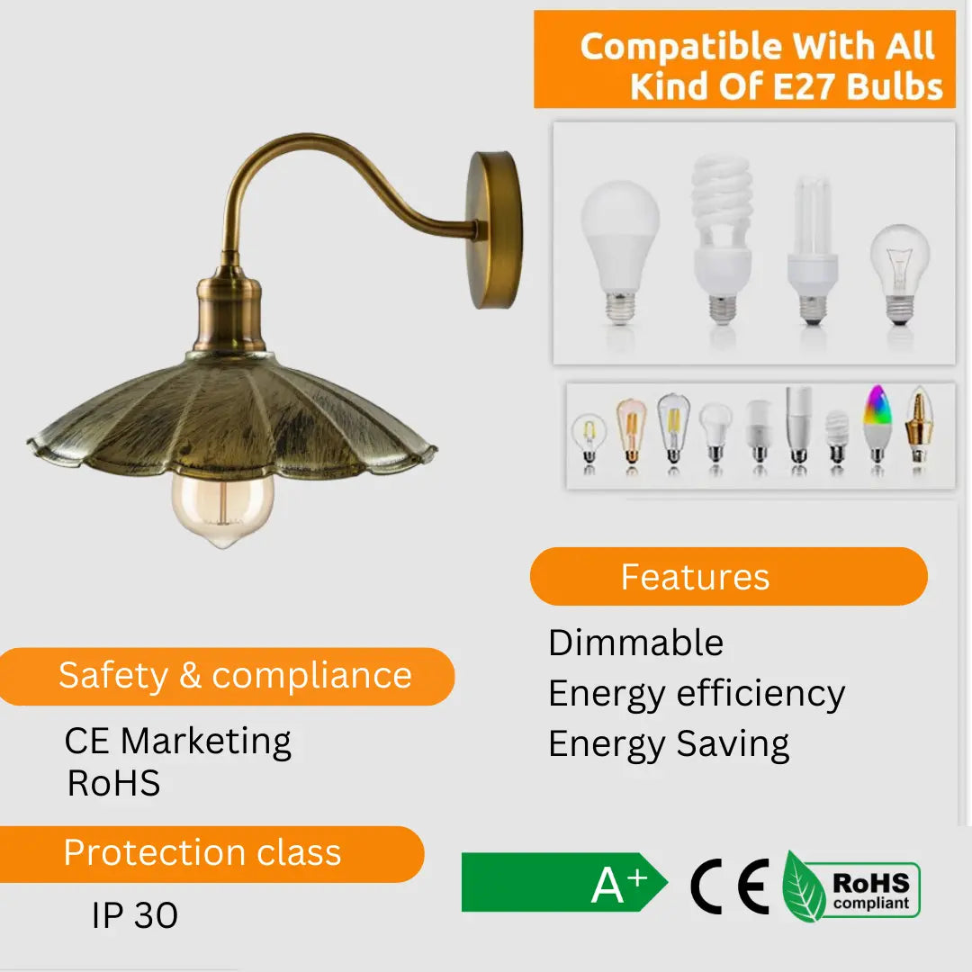 Wall Lamp Indoor Home Retro Lights Fixture Decorative Mounted Lights~1500