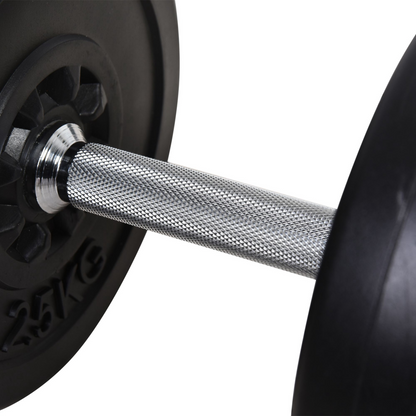 65kg Adjustable Barbell Weights Set, 2 in 1 Dumbbells and Barbell Set w/ Knurled Bar, Free Weights Training Equipment for Gym | HOMCOM