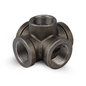 5 Way Pipe Fitting Malleable Iron Black Outlet Cross~1836