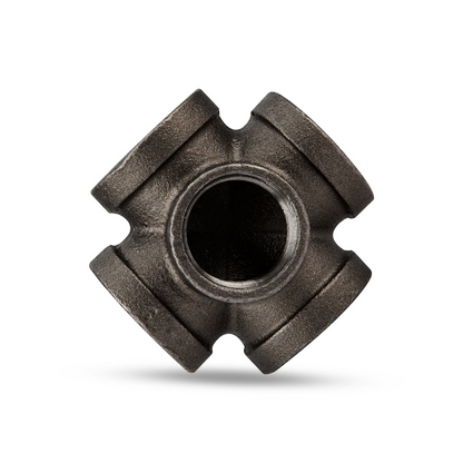 5 Way Pipe Fitting Malleable Iron Black Outlet Cross~1836