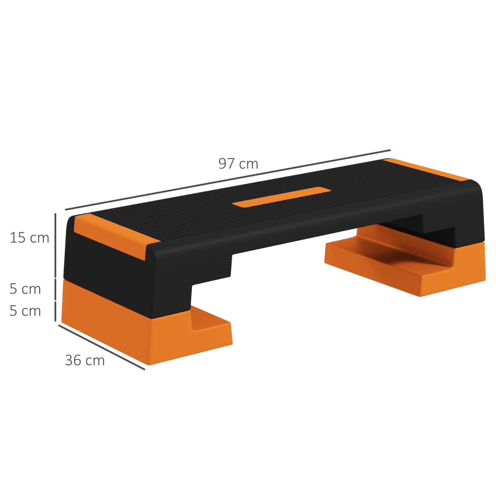 15cm/20cm/25cm Exercise Stepper for Home Workout, Aerobic Step Platform, Orange | SPORTNOW