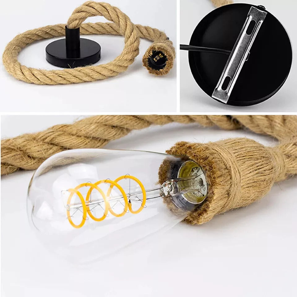2m Rope Cage Vintage Ceiling Pendant Light ~3618