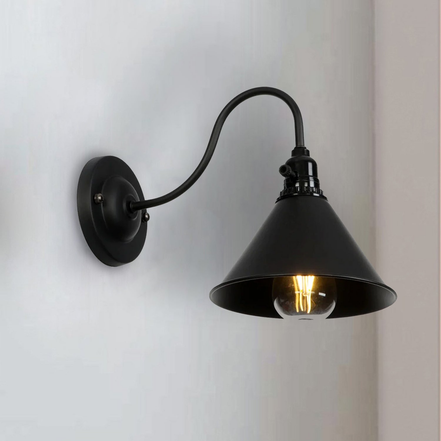 Black Cone Wall Light~2673