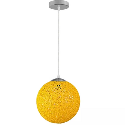 Yellow Modern Lattice Wicker Rattan Globe Ball Style Ceiling Pendant Light Lampshade~3642