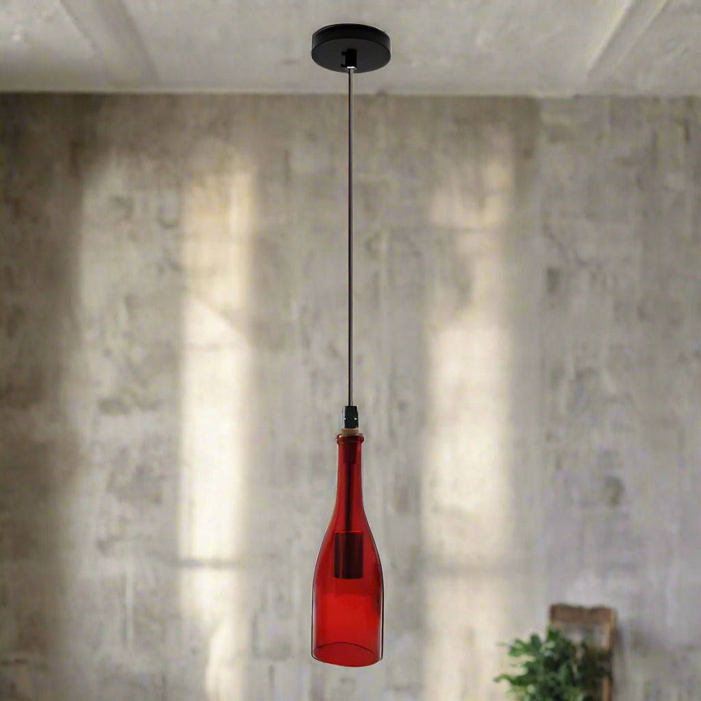 Red Wine Bottle Pendant Chandelier Glass Lighting~1422
