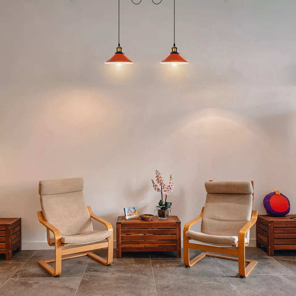 Red 2 Way Retro Industrial Ceiling E27 Hanging Lamp Pendant Light~3499