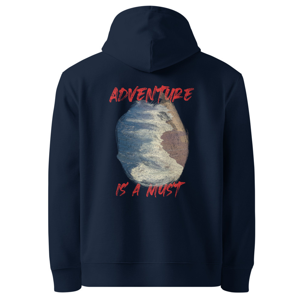 Adventure Is A Must Organic Cotton Hoodie - Coastal Wave Design