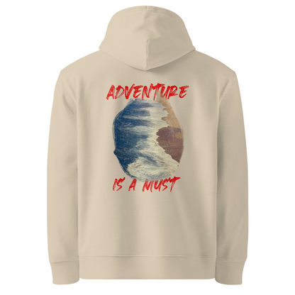 Adventure Is A Must Organic Cotton Hoodie - Coastal Wave Design