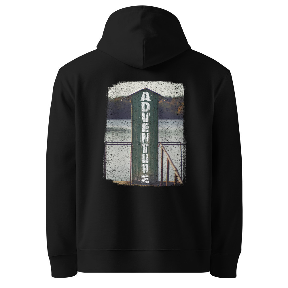 Adventure Lake Organic Cotton Hoodie - Vintage Lakeside Design