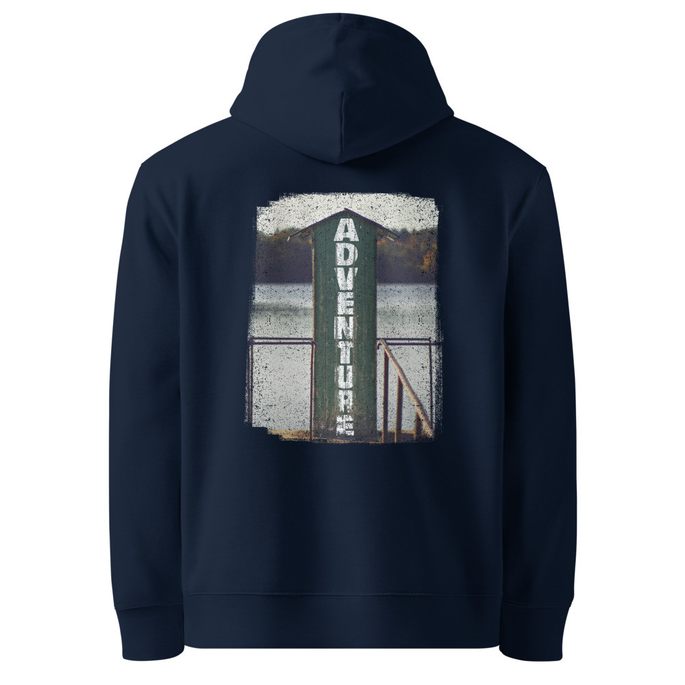 Adventure Lake Organic Cotton Hoodie - Vintage Lakeside Design