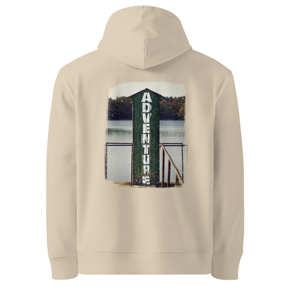 Adventure Lake Organic Cotton Hoodie - Vintage Lakeside Design