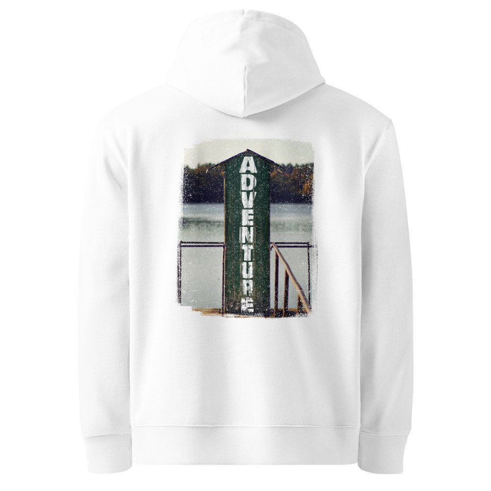 Adventure Lake Organic Cotton Hoodie - Vintage Lakeside Design