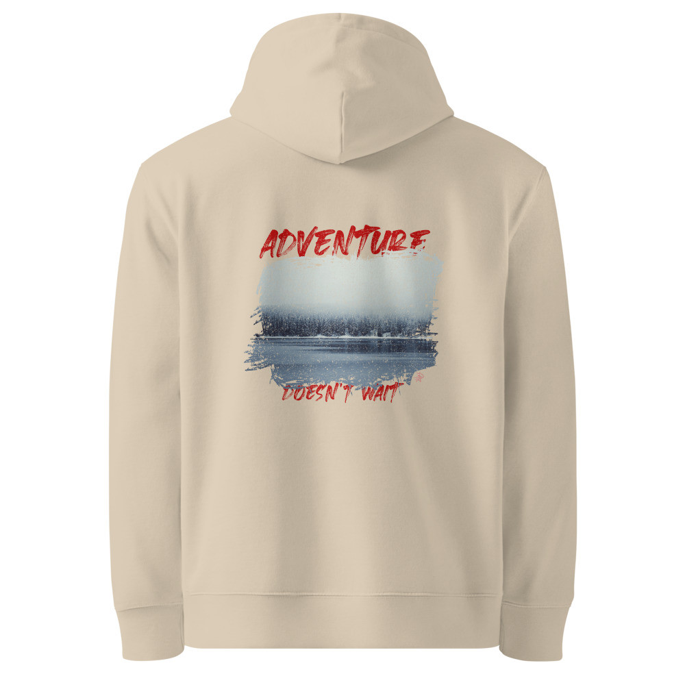Adventure Doesn't Wait Organic Cotton Hoodie - Winter Lake Design