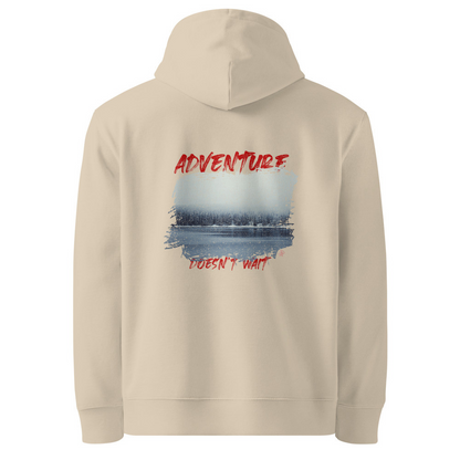 Adventure Doesn't Wait Organic Cotton Hoodie - Winter Lake Design