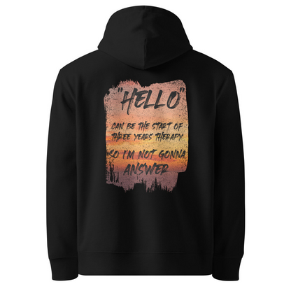 Hello Organic Cotton Hoodie - Sunset Therapy Design