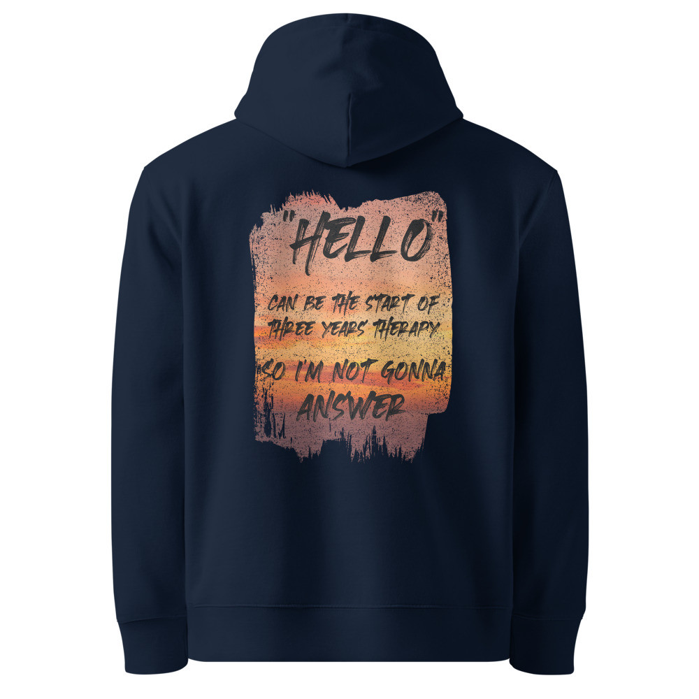 Hello Organic Cotton Hoodie - Sunset Therapy Design