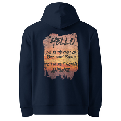 Hello Organic Cotton Hoodie - Sunset Therapy Design