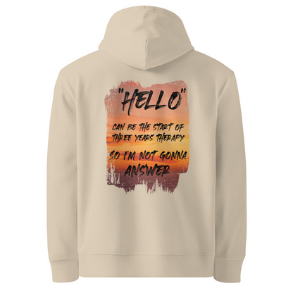 Hello Organic Cotton Hoodie - Sunset Therapy Design