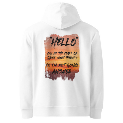 Hello Organic Cotton Hoodie - Sunset Therapy Design