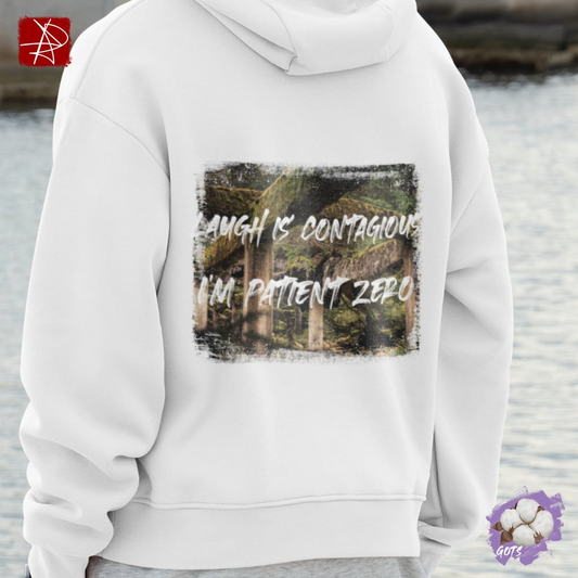 Laugh Is Contagious Organic Cotton Hoodie - Forest Humor Design