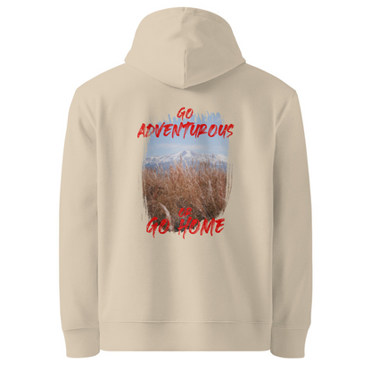 Go Adventurous or Go Home Organic Cotton Hoodie - Mountain Design