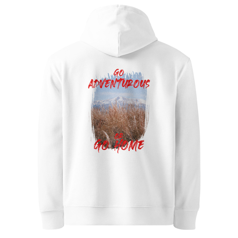 Go Adventurous or Go Home Organic Cotton Hoodie - Mountain Design