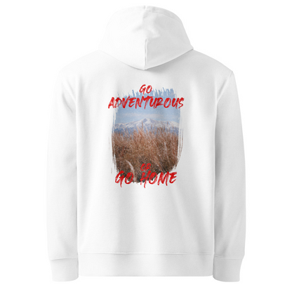 Go Adventurous or Go Home Organic Cotton Hoodie - Mountain Design