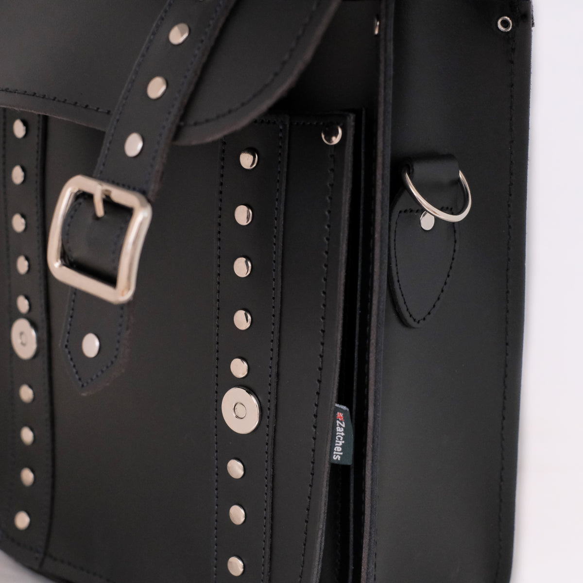 Handmade Leather Black Gothic Studded City Backpack