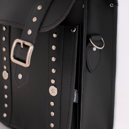 Handmade Leather Black Gothic Studded City Backpack