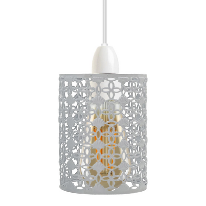 Easy Fit Pendant Light Pattern Cage Metal Drum Lampshade~2509