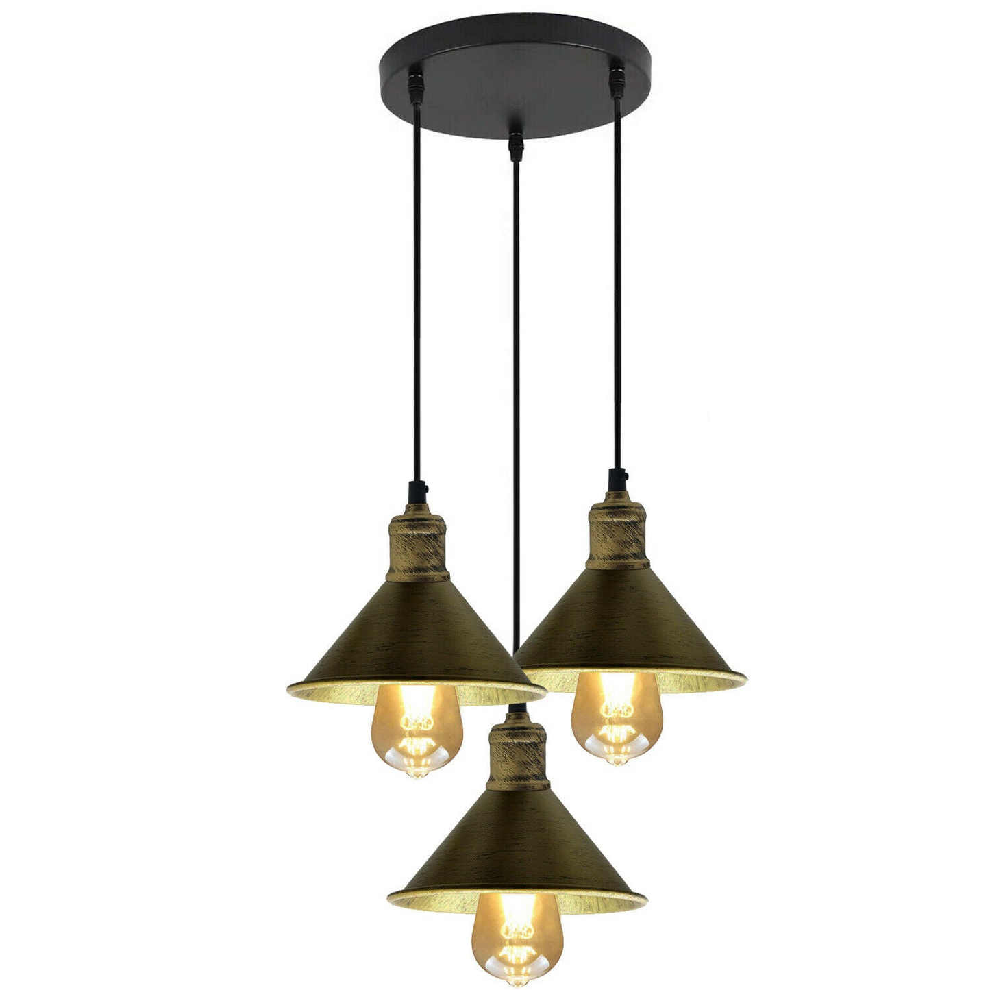 3 Head Pendant Light Chandeliers Industrial Metal Cage Wire Frame Loft Ceiling~1543