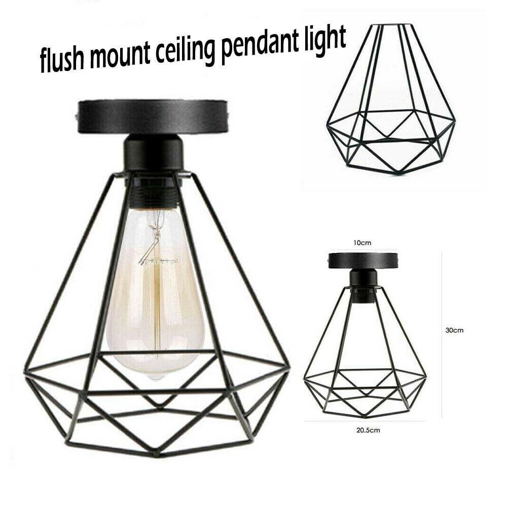 Vintage Edison Flush Mount Ceiling Pendant Light Lamp cage ~2149