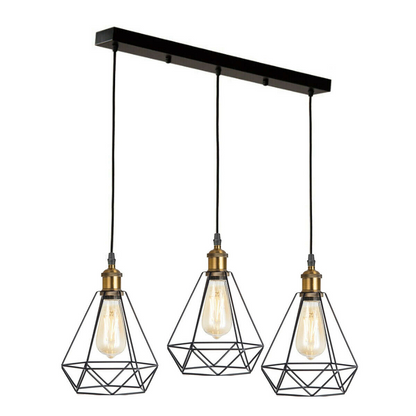 Modern Retro Industrial Ceiling Light Shade Hanging Pendant Light Cage 3Way Lamp~5020