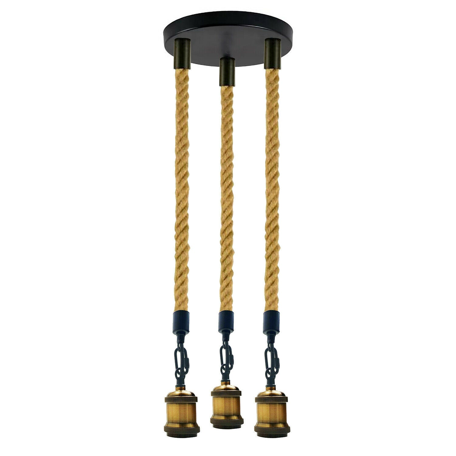 Hemp Rope 3 Head Pendant Ceiling Light Retro Lamp~1931