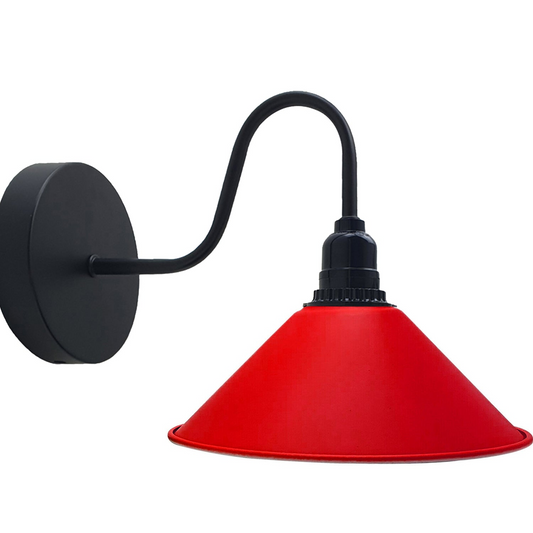 Vintage Red Colour Shade Metal Retro Wall Light with switch Holder~2522